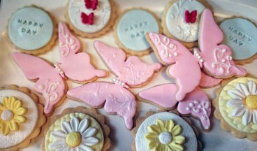 Cookies mariposas y flores