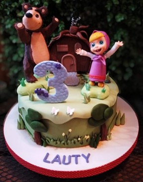 Torta artesanal con temática infantil de un piso. - Lauty